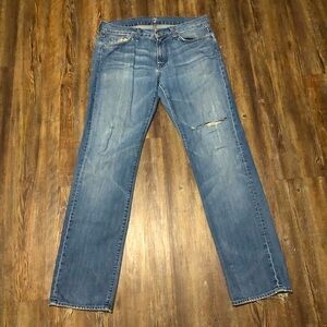 7 For All Mankind Slimmy Jeans Men's 33 Relaxed High Rise Straight Leg Denim